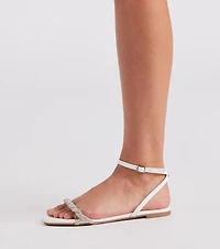Hint Of Radiance Rhinestone Flat Sandals
