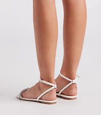 Hint Of Radiance Rhinestone Flat Sandals