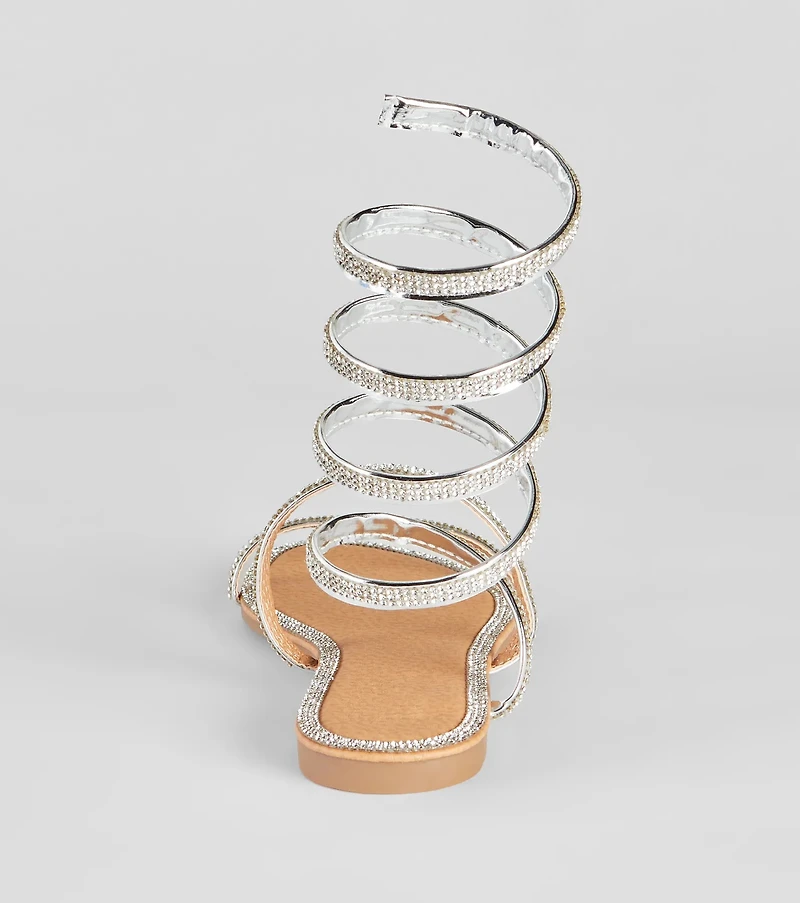 Level Up Rhinestone Spiral Sandals
