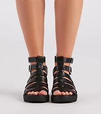 Catch Of The Day Caged Lug Sandals