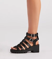 Catch Of The Day Caged Lug Sandals