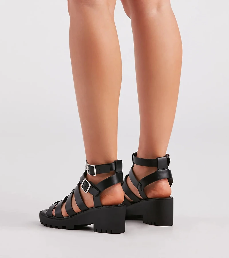 Catch Of The Day Caged Lug Sandals