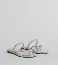 Bling It On Strappy Rhinestone Flat Sandals