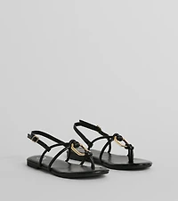 All Things Chic Strappy Charm Flat Sandals