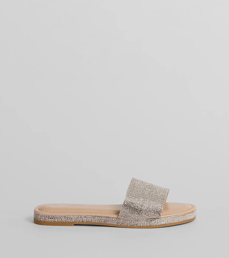 Go To Rhinestone Band Flat Sandals