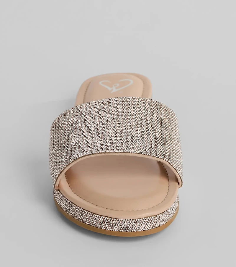 Go To Rhinestone Band Flat Sandals