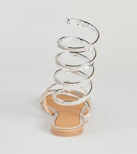 Level Up Rhinestone Spiral Sandals