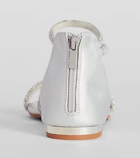 Sparkle And Shine Rhinestone Metallic Flat Sandals