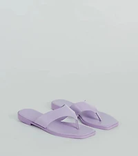 Cute Trendsetter Thong Strap Faux Leather Sandals
