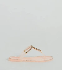 Glam Up Gemstone Strap Jelly Sandals