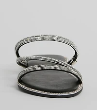 Fantastic Sparkle Rhinestone Strappy Flat Sandals