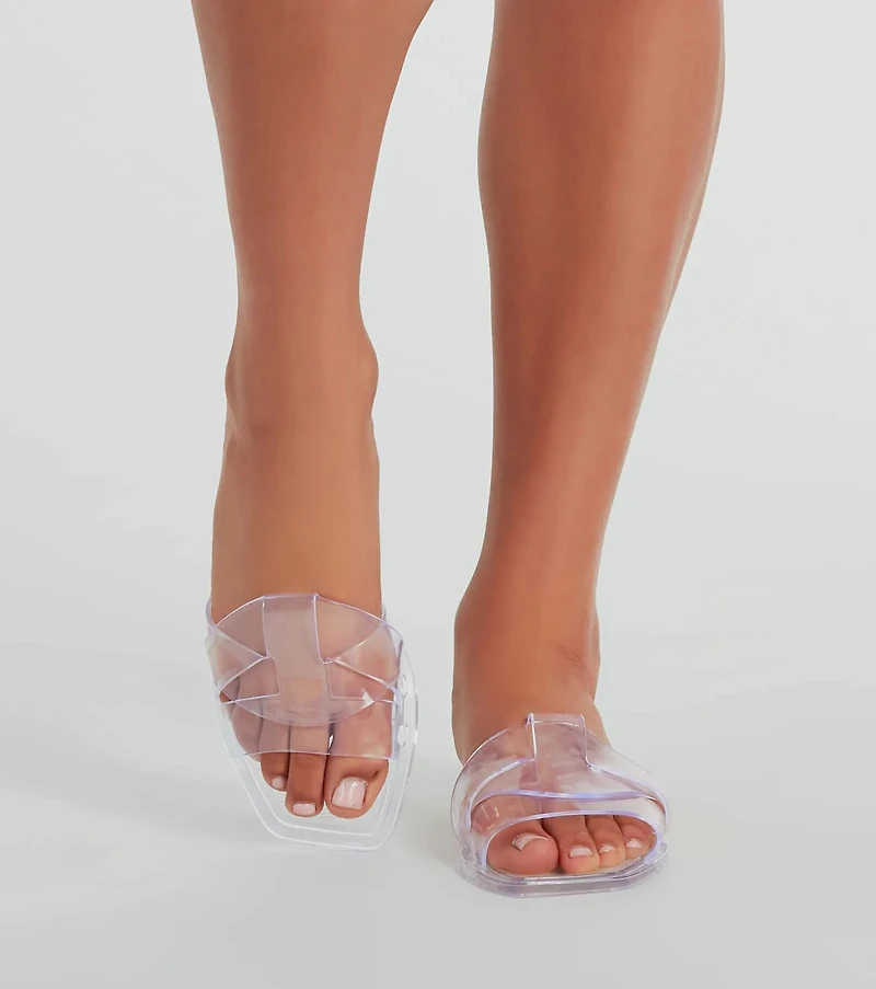 Playful Icon Flat Jelly Slide Sandals