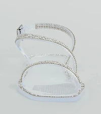 Glowing Up Rhinestone Flat Jelly Sandals