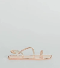 Glowing Up Rhinestone Flat Jelly Sandals