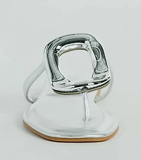 Minimalistic Elegance Square Ring Flat Sandals