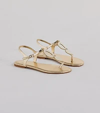 Beachy-Chic Shell Thong Strap Sandals