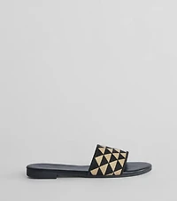 Points Of Interest Triangle Print Strap Flat Sandals