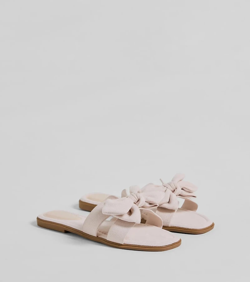 Tie The Knot Bow Strap Flat Sandals