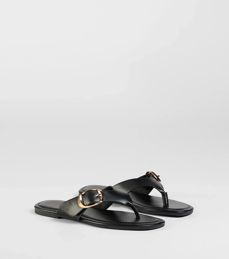 Statement Gleam Buckle Thong Sandals