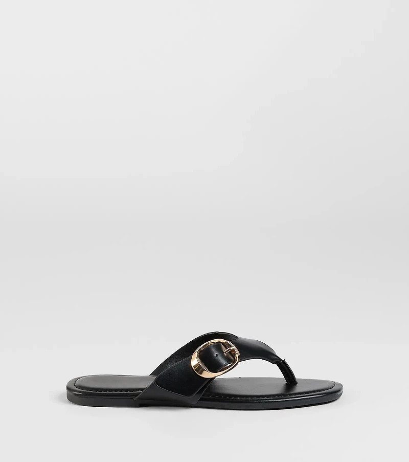 Statement Gleam Buckle Thong Sandals
