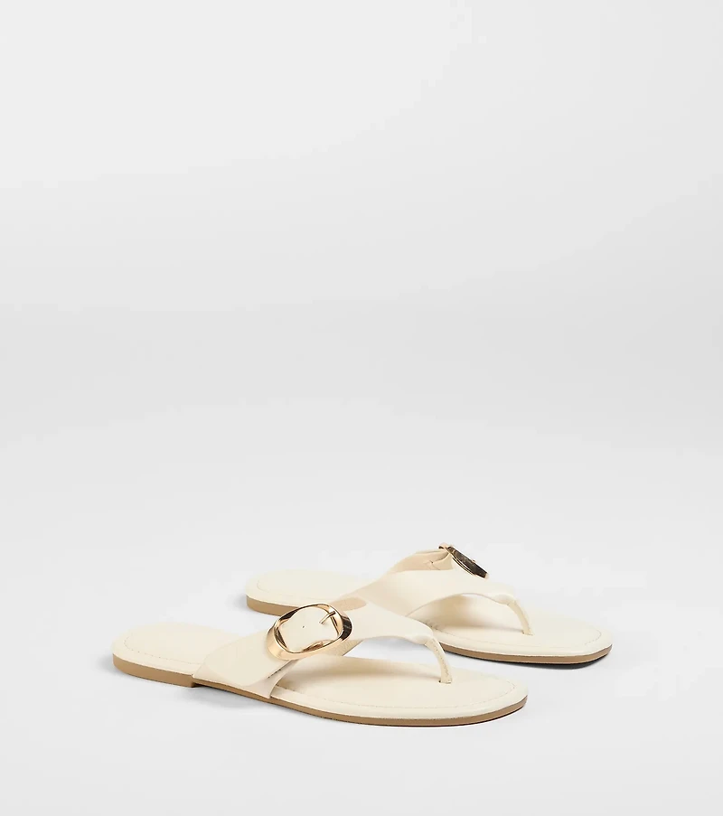 Statement Gleam Buckle Thong Sandals