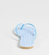 Cutie Vibe Gingham Print Thong Strap Sandals