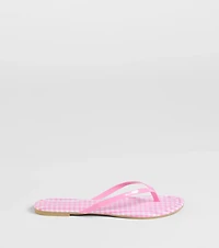 Cutie Vibe Gingham Print Thong Strap Sandals