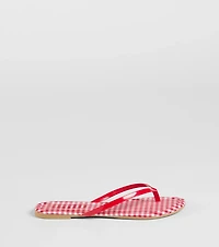 Cutie Vibe Gingham Print Thong Strap Sandals