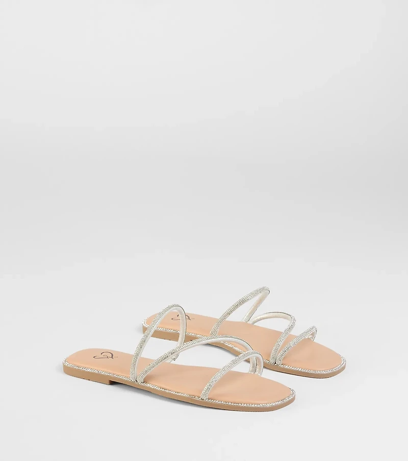 Always Glowing Rhinestone Strap Sandals