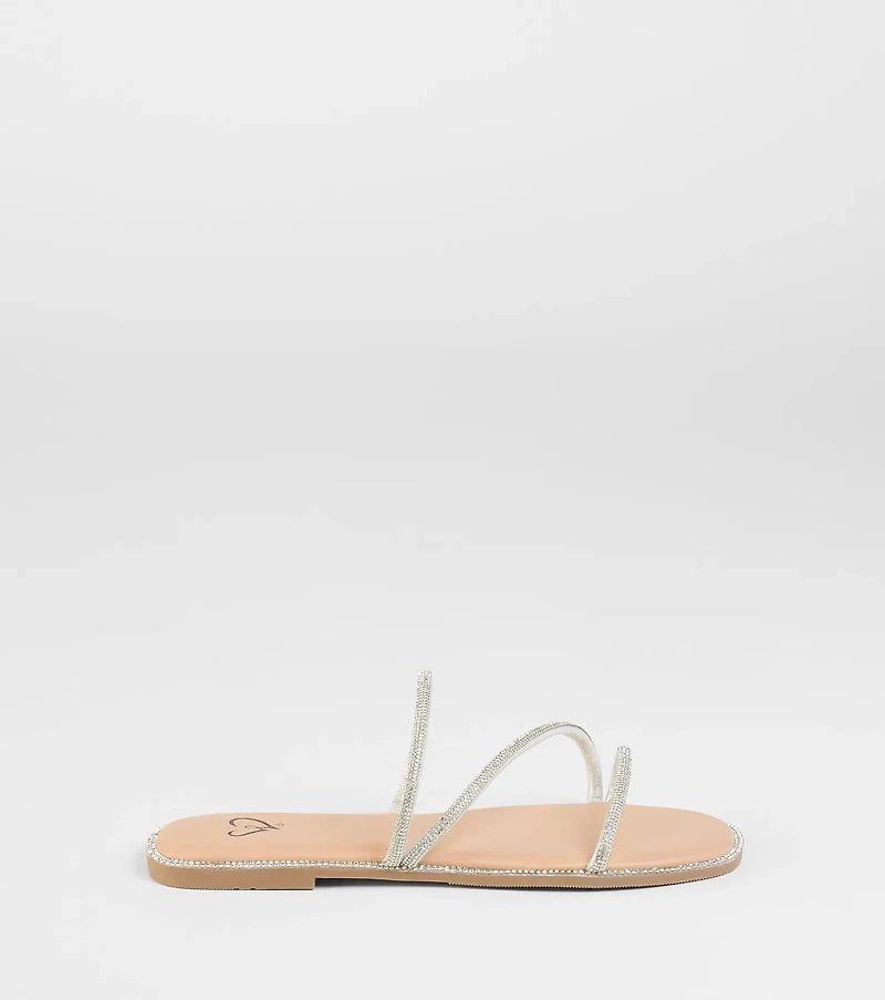 Always Glowing Rhinestone Strap Sandals