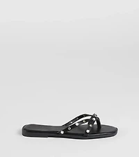 Stylishly Glam Strappy Rhinestone Pearl Sandals