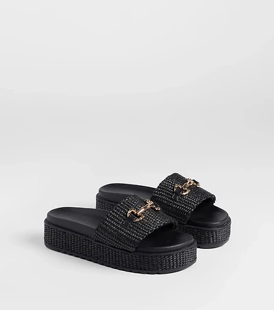 Slide Into Spring Platform Straw Sandals