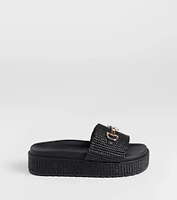 Slide Into Spring Platform Straw Sandals