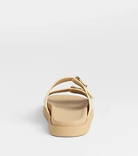Under The Sun Straw Buckle Slide Sandals