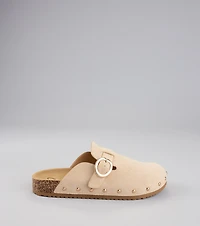 Weekend Ease Faux Suede Studded Clogs