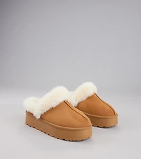 Cozy Girl Platform Faux Fur Slippers