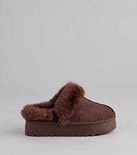 Cozy Girl Platform Faux Fur Slippers