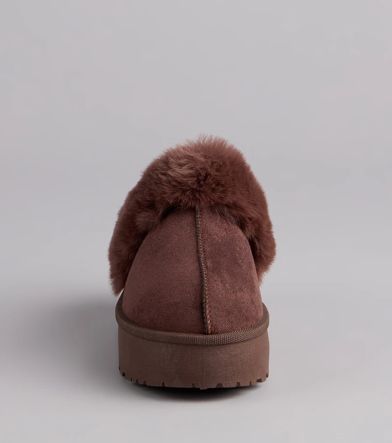 Cozy Girl Platform Faux Fur Slippers