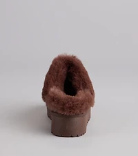 Cozy Girl Platform Faux Fur Slippers