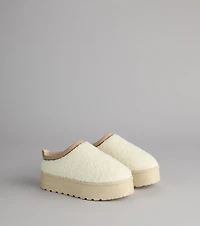 Cloud Club Faux Sherpa Platform Slippers