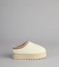 Cloud Club Faux Sherpa Platform Slippers