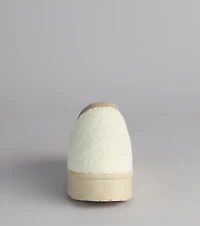 Cloud Club Faux Sherpa Platform Slippers