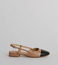 New Expression Square Toe Slingback Patent Flats