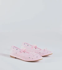Sparkle And Shine Rhinestone Bow Ballet Flats