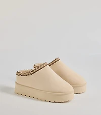 Cozy Glam Faux Suede Platform Slippers