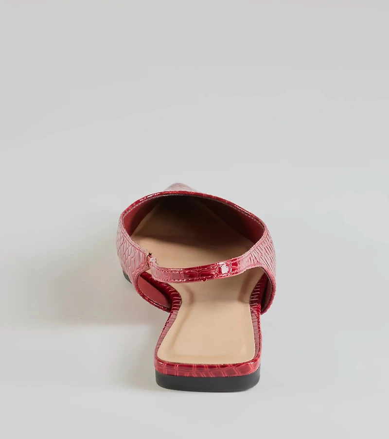 So Stunning Faux Patent Leather Pointy Flats