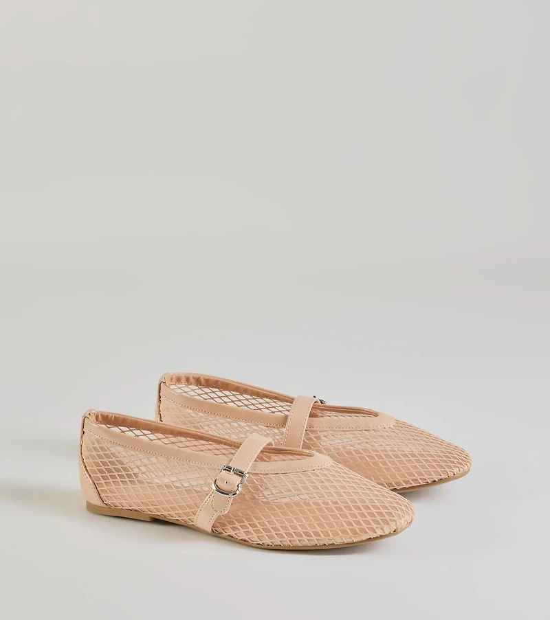 Stylish It-Girl Fishnet Ballet Flats