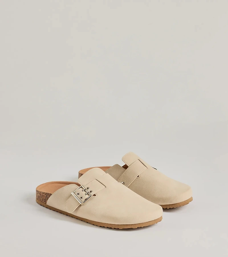 Casual Trend Faux Suede Slip-On Clogs