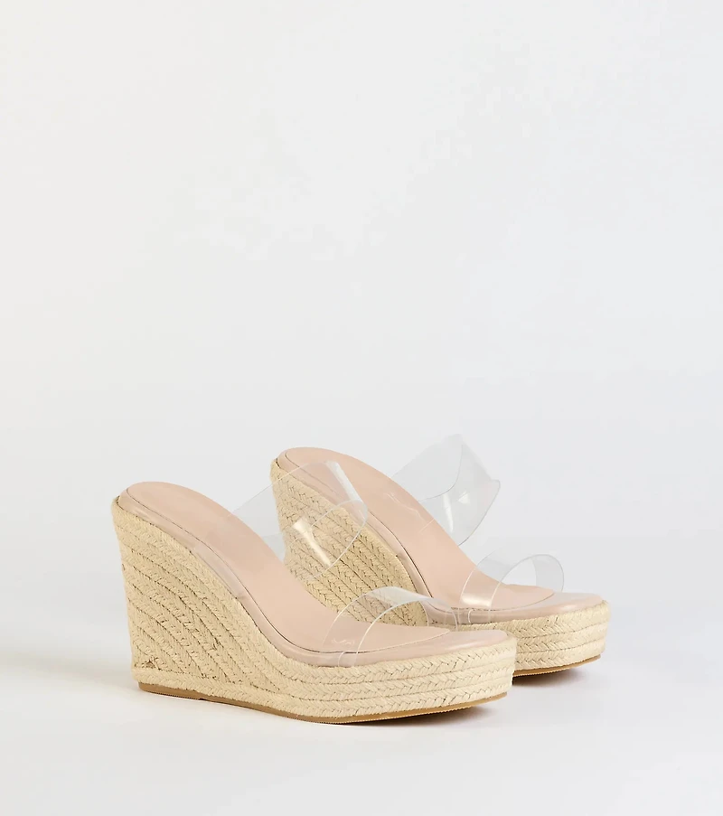 Stylish Transparency Espadrille Wedges