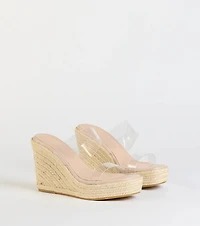 Stylish Transparency Espadrille Wedges